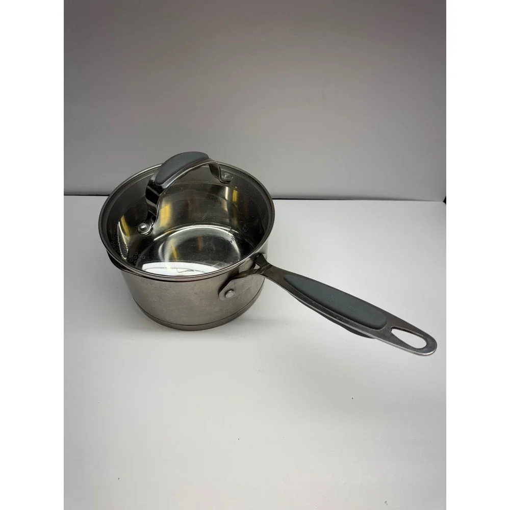 David Burke 2.5 Quart Stainless Steel Saucepan with Straining Lid and Pour Spout